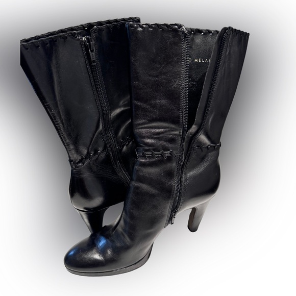 ANTONIO MELANI Shoes - ANTONIO MELANI Black Leather Platform Boots, 3.5” heels, in very good condition
